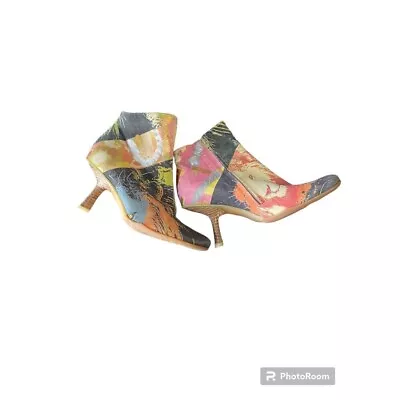 Materia Prima By Goffredo Fantini Multicolor Print And Painted Bootie Size 6 /36 • $60