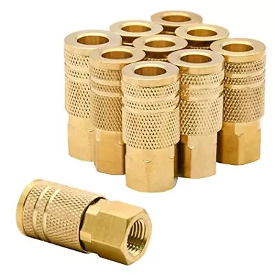 1/4-Inch Brass Female Industrial Coupler 10 Pack 1/4 Inch Air Hose Fittings ... • $38.58