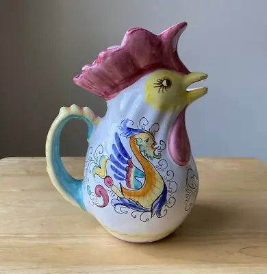 WILLIAMS-SONOMA 8.5  Raffaellesco Dragon Motif Rooster Pitcher - Italy - EUC • $25