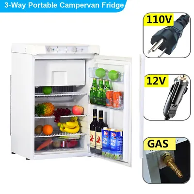 SMAD 3-Way Propane Gas Refrigerator With Top Freezer Truck 3.5 Cu Ft Off-grid RV • $999