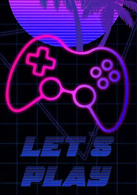 Let's Play Games Poster Video Game Gaming Room Wall Art Perfect Printing HQ • £5.49