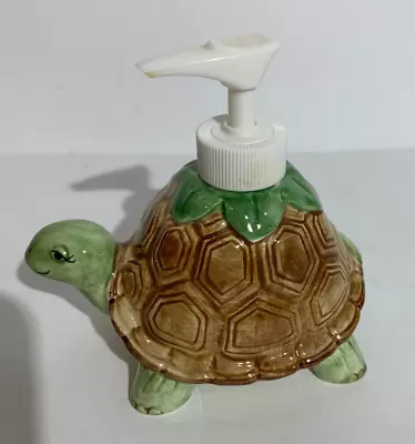 Vintage Mary Ann Baker Otagiri Ceramic Hand Soap PumpTurtle Japan • $45