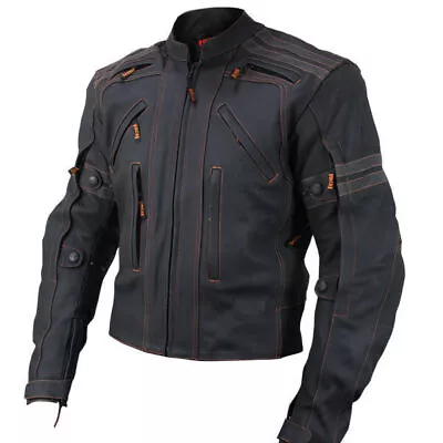 Mens A Grade Leather Motorcycle Jacket Motorbike Rider Racing Armour Sports BG • $125