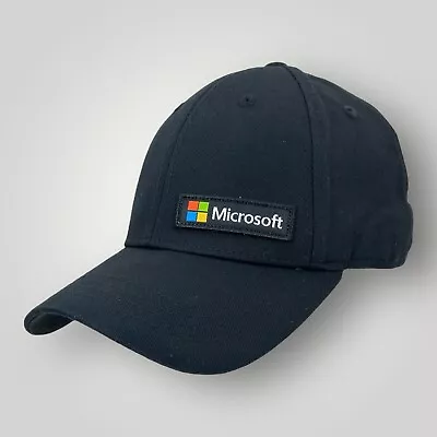 Microsoft Hat Cap StrapBack Structured Adjustable Black OS Computer Software • $26.99