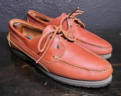 Men’s EDDIE BAUER Brown Leather Moccasin Driving Boat Shoes 10.5 M • $24.99