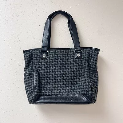 Thirty-One Small Houndstooth Black & Grey Tote Bag Women's • $9.49