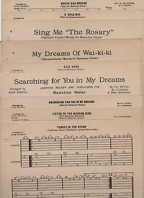 Lot Of 9 Oahu Publishing Co Sheet Music - For Hawaiian Guitar • $8.06