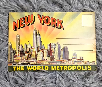 Vintage Souvenir Folder Booklet Postcards New York City Metropolis 18 Images • $11.99