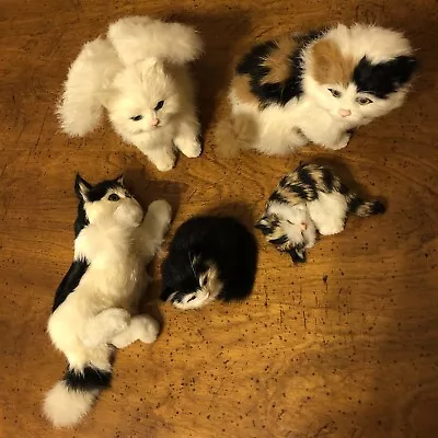 Vintage Cats/Kitten Lifelike Made With Real Rabbit Fur-Set Of 5 • $19.99