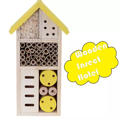 Wooden Insect Bee House Bug Ladybird Wildlife Hotel Shelter Garden Nest Box • £8.99