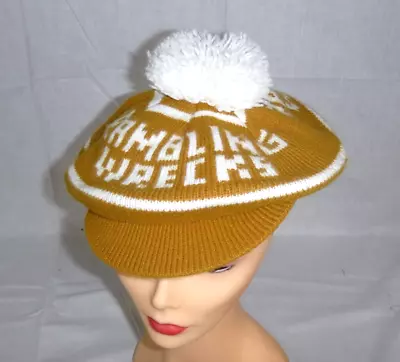 Vtg 70s   Georgia Tech Rambling Wrecks Knit Tam Hat Gold / White Pom • $24