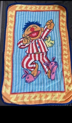 Vintage Sesame Street Elmo Pajamas ZZZ Striped Blanket Throw Toddler Baby • $70