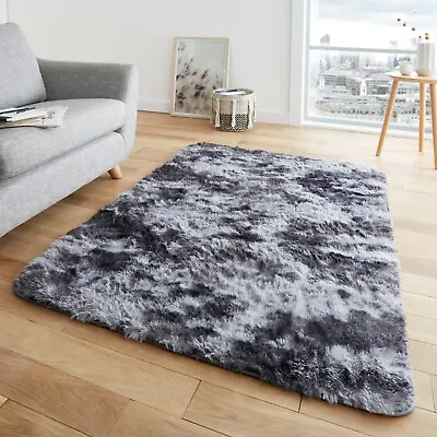 Large Fluffy Rugs Anti-Slip Shaggy Rug Bedroom Living Room Floor Soft Carpet Mat • £13.49