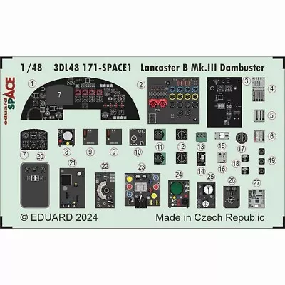 1:48 Lancaster B Mk.III Dambuster SPACE Interior 3D Decals HKM 3DL48171 Eduard • £19.15