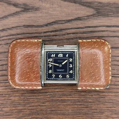 Movado Ermeto Chronometre 1930 Black Dial & Silver Purse Watch Stunning • $497.81