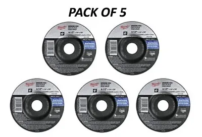 Milwaukee 4 1/2  Grinding Wheel For Grinders - A24R Aggressive Disc Pack Of 5 • $33.11