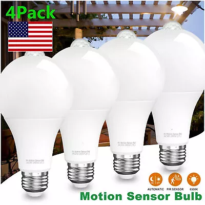 4Pcs LED PIR Motion Sensor Bulb E27 7W 220V 110V Dusk To Dawn Light Sensor Lamp • $5.45