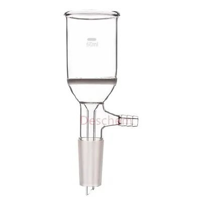 $13.99 • Buy 60ml 24/40 Laboratory Glass Buchner Funnel Core Filter With/10mm Vacuum Adapter