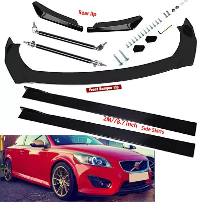 Splitter Front Bumper Lip Side Skirts Strut Rods Body Kit For Volvo C30 • $69.99