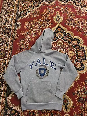 Vintage Gray Grey Yale University Reverse Weave Hoodie Small Medium  Bulldogs • $10