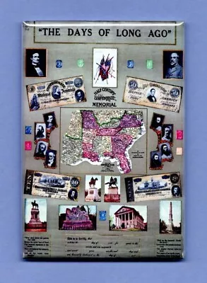 Map Of The Confederate States Of America *2x3 Fridge Magnet* Civil War Dixie • $8.95