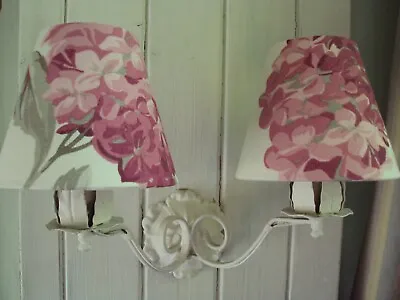 Handmade** Laura Ashley Candle Lampshades**hydrangea Pink French Style Chic • £19.95