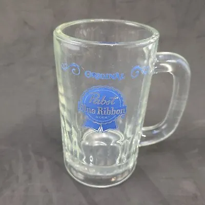 Vintage 6  Pabst Blue Ribbon Heavy Beer Glass/Mug PBR 8 Oz. • $9.95