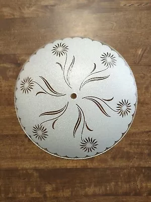 Textured & Frosted Glass Ceiling Light Shade White Floral 12 Inchs MCM • $17.99