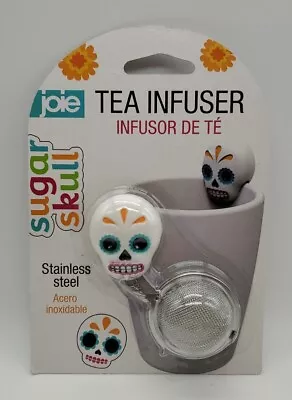 Joie White Sugar Skull Tea Infuser Loose Leaf Mesh Ball Dia De Muerte • $12.99