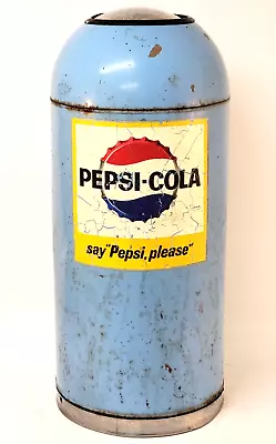 1950's Vintage Pepsi Cola Trash Garbage Can Say Pepsi Please BENNETT  NO LINER • $400