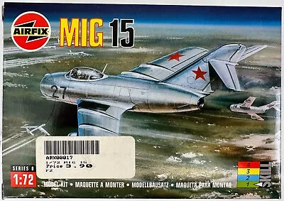 MiG 15 1:72 Airfix 00017 Series 0 Skill 1 Unassembled Model Kit NEW Open Box • $16.12