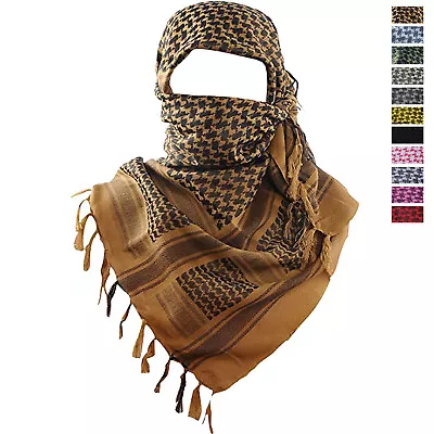 Pure Cotton Keffiyeh Tactical Desert Scarf Wrap Shemagh Head Neck Arab Scarves • $12.98