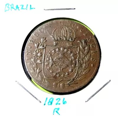 1826-R Brazil 20 Reis World Brazilian Coin • $25.95