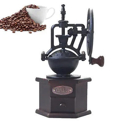 Metal Manual Coffee Bean Grinder Iron Vintage Hand Coffee Mill Commercial • $47.42