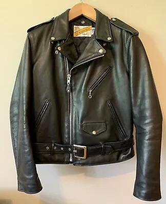 Schott Perfecto 118 Black Leather Motorcycle Jacket 40R • $420