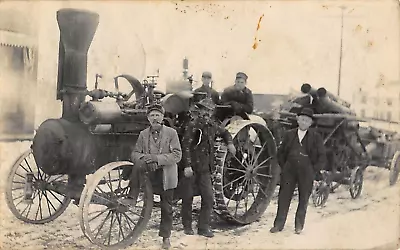 J3b56: Ancient Steam Tractor Rppc/postcard Bruce Ws 1910 Postmark • $49.95