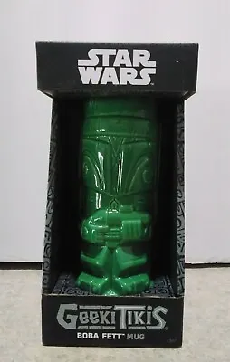 2015 New Star Wars Geeki Tikis Boba Fett Ceramic Collectible Mug Rare Tote G6 • $29.29