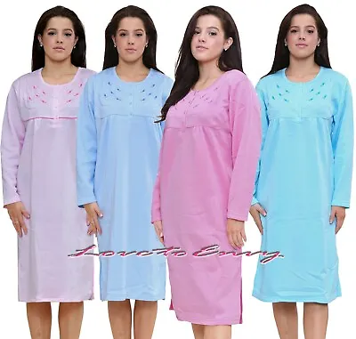Ladies Thermal Nightie Long Sleeve THICK WINTER WARM Long Night Dress Nightwear. • £15.95