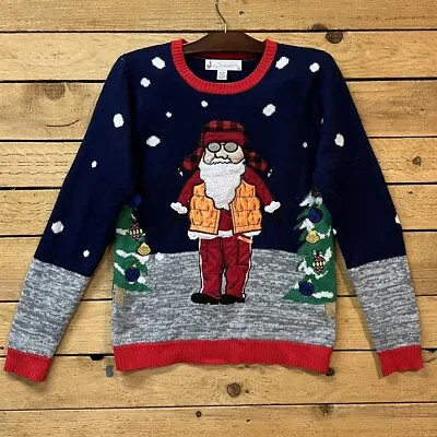 Men Jolly Ugly Christmas Holiday Sweater Santa Hunter Vest Outdoorsman Medium • $13.46