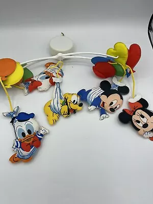 Vintage Walt Disney Baby Mickey & Friends Wind Up Musical Infant Crib Mobile • $25.99