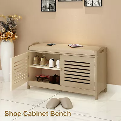 $129.99 • Buy Shoes Cabinet Rack Wooden Bench Seat Storage Holder Shelf Stand Organizer Shoe