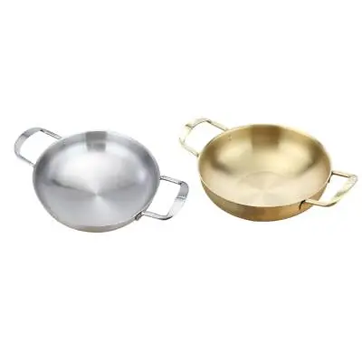 Stainless Steel Paella Pan Gratin Pan Soup Cooking Pot Kitchen Tools • £9.13