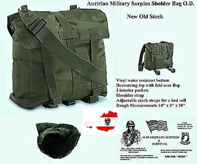 Austrian Military Surplus Shoulder Bag O.D. New Old Stock - Hunting / Camping • $24.99