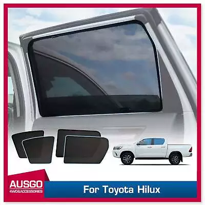 AUSGO Magnetic Window Sun Shade For Toyota Hilux Dual Cab 2015+ Mesh Cover 4PCS • $79.11