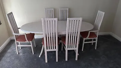 G Plan Limed Oak Dining Table & 6 Chairs • £100