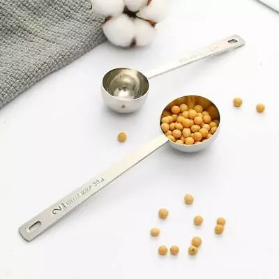 Stainless Steel Coffee Scoop Long Handle Tablespoon Measuring Spoon Tool • £5.63