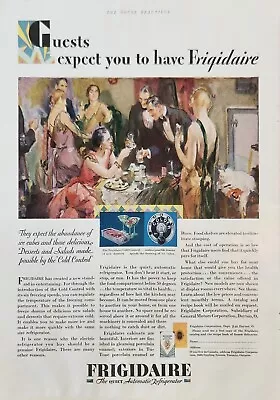 1929 Frigidaire Quiet Automatic Refrigerator Vintage Ad Guests Expect You • $9.95