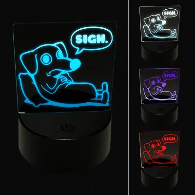 Sad Dachshund Weiner Dog Sigh 3D Illusion LED Night Light Sign Lamp • $19.99