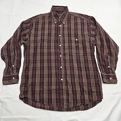 Vintage Burberry London Mens Plaid Button Down Shirt Sz M Made In USA Tartan • $34.99