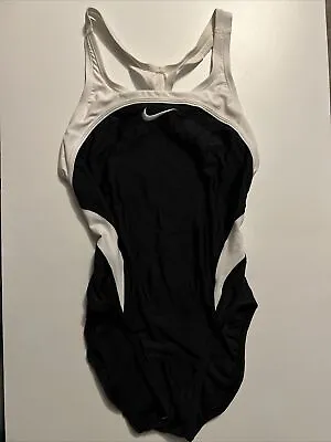 Nike Women’s Swimsuit One Piece Size 6 Racer Backs Black/White • $15